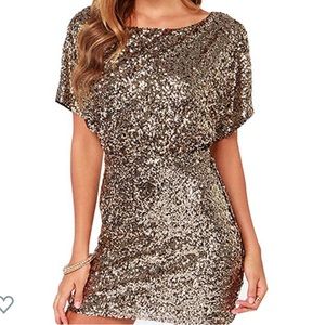 NWT Gold Sequin Dress